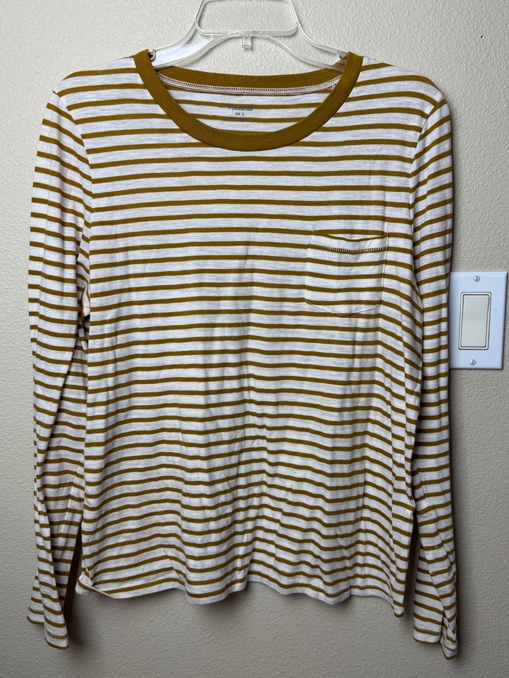 Madewell Mustard Stripe Long Sleeve Top
